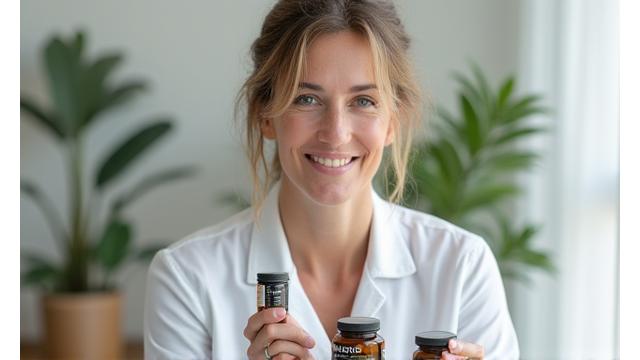 Nutricionista explicando los beneficios del Omega-3 en un video review